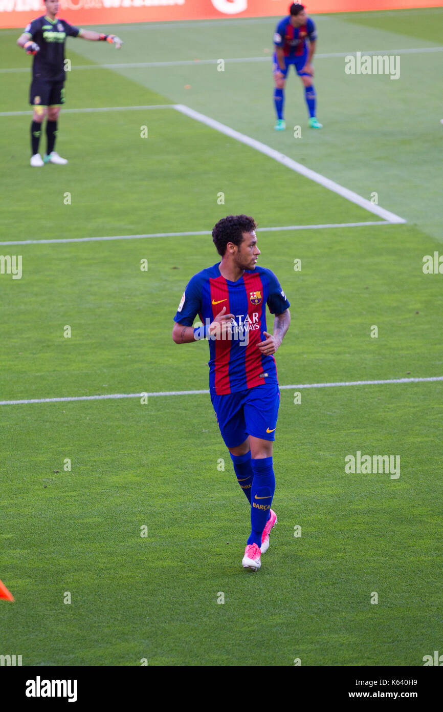 Neymar Jr - 6/5/17 Barcelona v Villarreal football league match at the Camp Nou stadium, Barcelona. Stock Photo