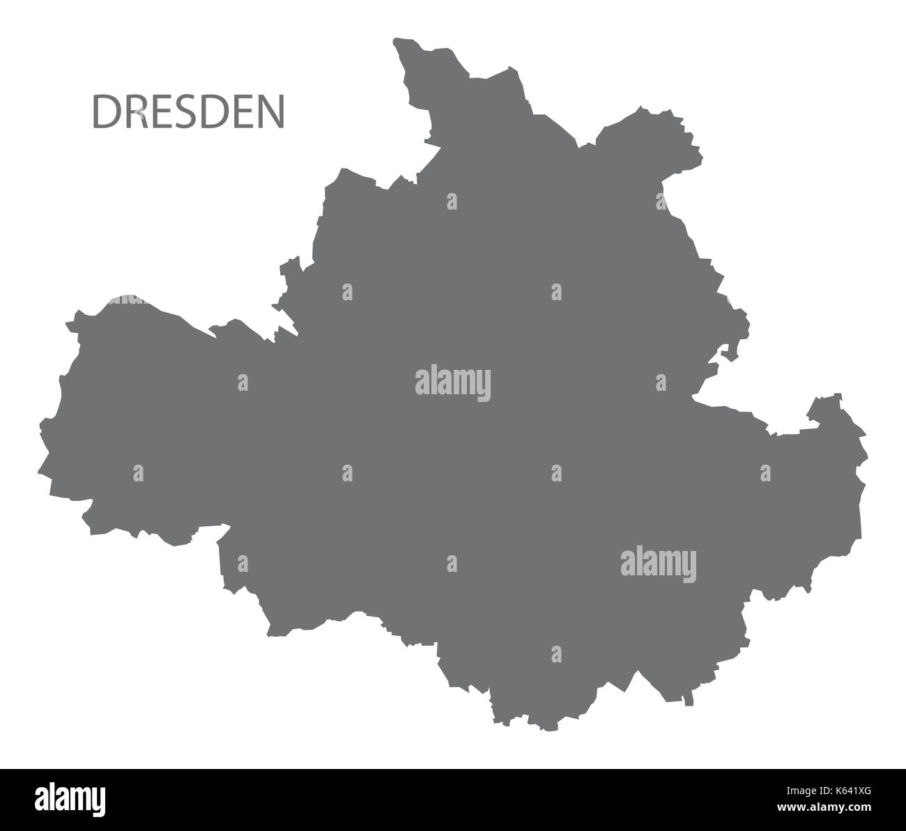 Dresden city map grey illustration silhouette shape Stock Vector