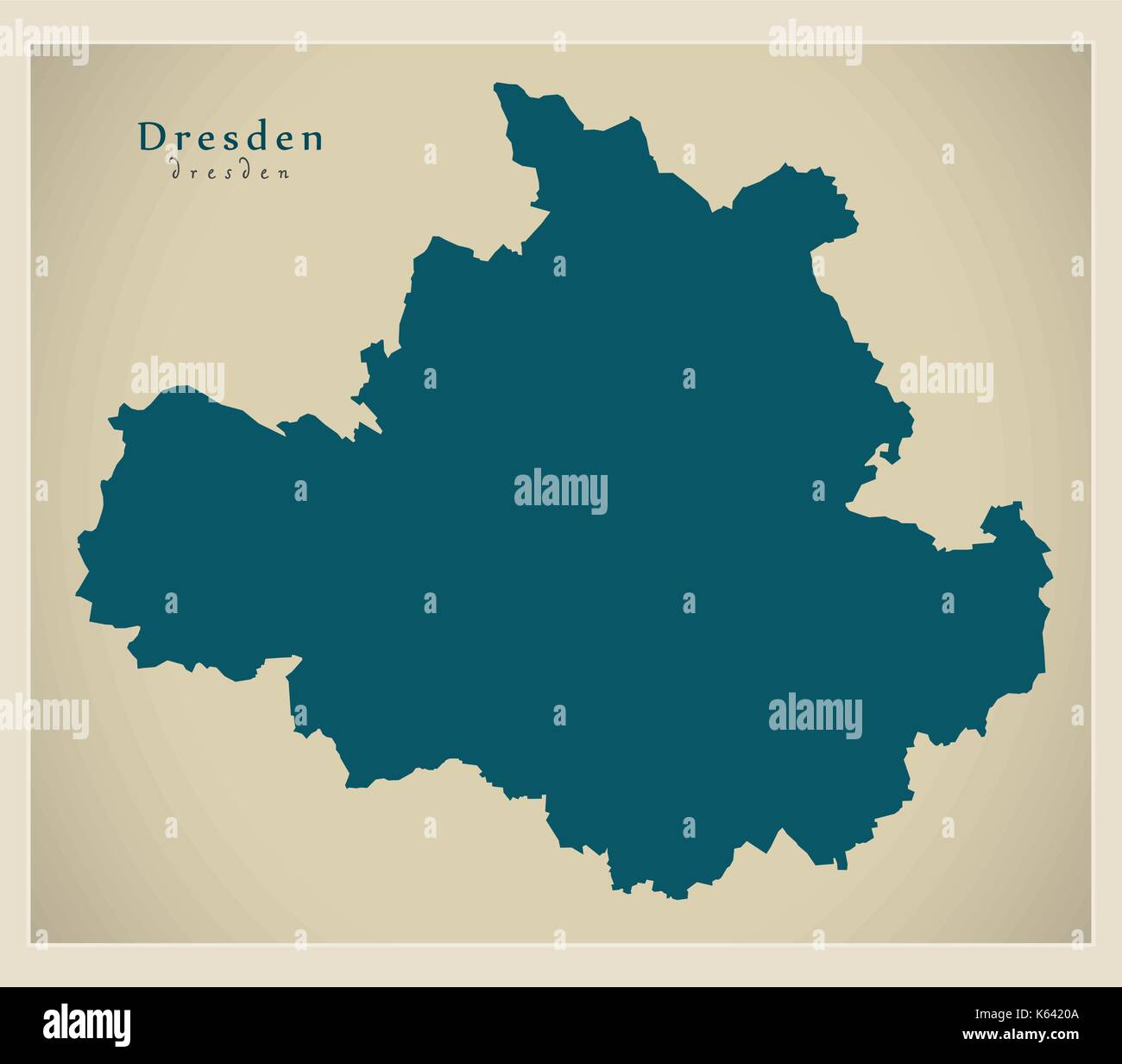 Modern Map - Dresden city of Germany DE Stock Vector