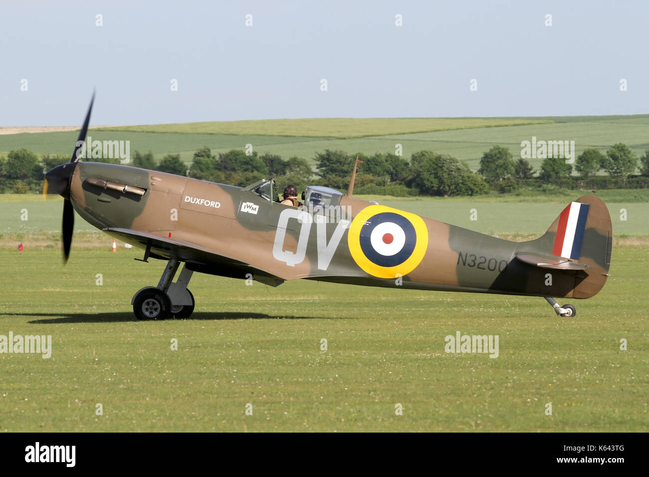 Supermarine Spitfire Mk1 S Displaying At A Duxford Air Show In May Stock Photo Alamy