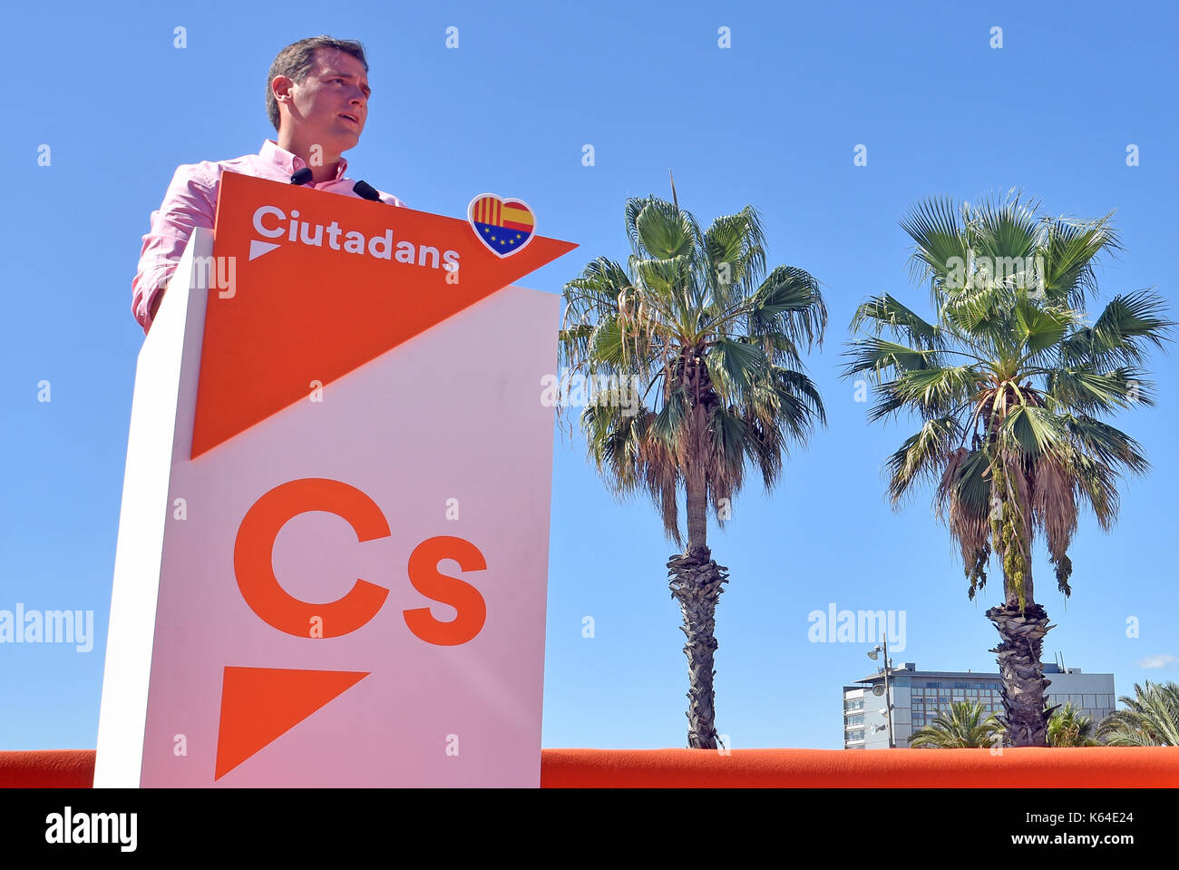 Barcelona, Spain. 11th Sep, 2017. The President of the Ciutadans political group Albert Rivera speaks during a meeting of the Ciutadans political group for the national day of Catalonia. On September 11, 2017 in Barcelona, Spain. Credit: SOPA Images Limited/Alamy Live News Stock Photo