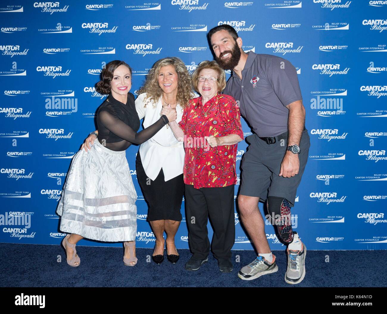 Erica Hill , Edie Lutnick, Dr. Ruth Westheimer, Redmond Ramos in attendance for Cantor Fitzgerald Annual Charity Day, Cantor Fitzgerald, New York, NY September 11, 2017. Photo By: Lev Radin/Everett Collection Stock Photo