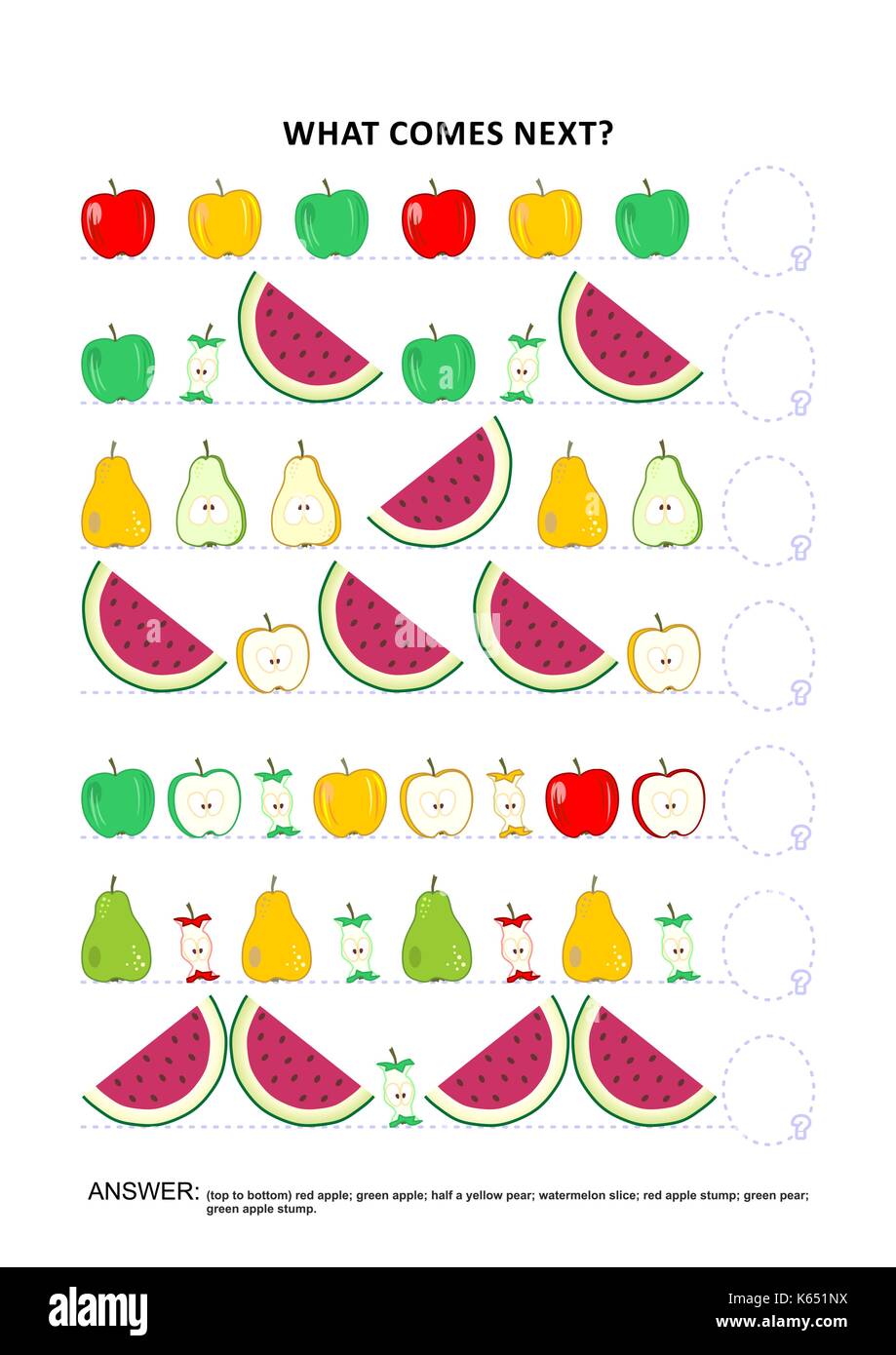 Fruit and berry themed educational logic game training sequential