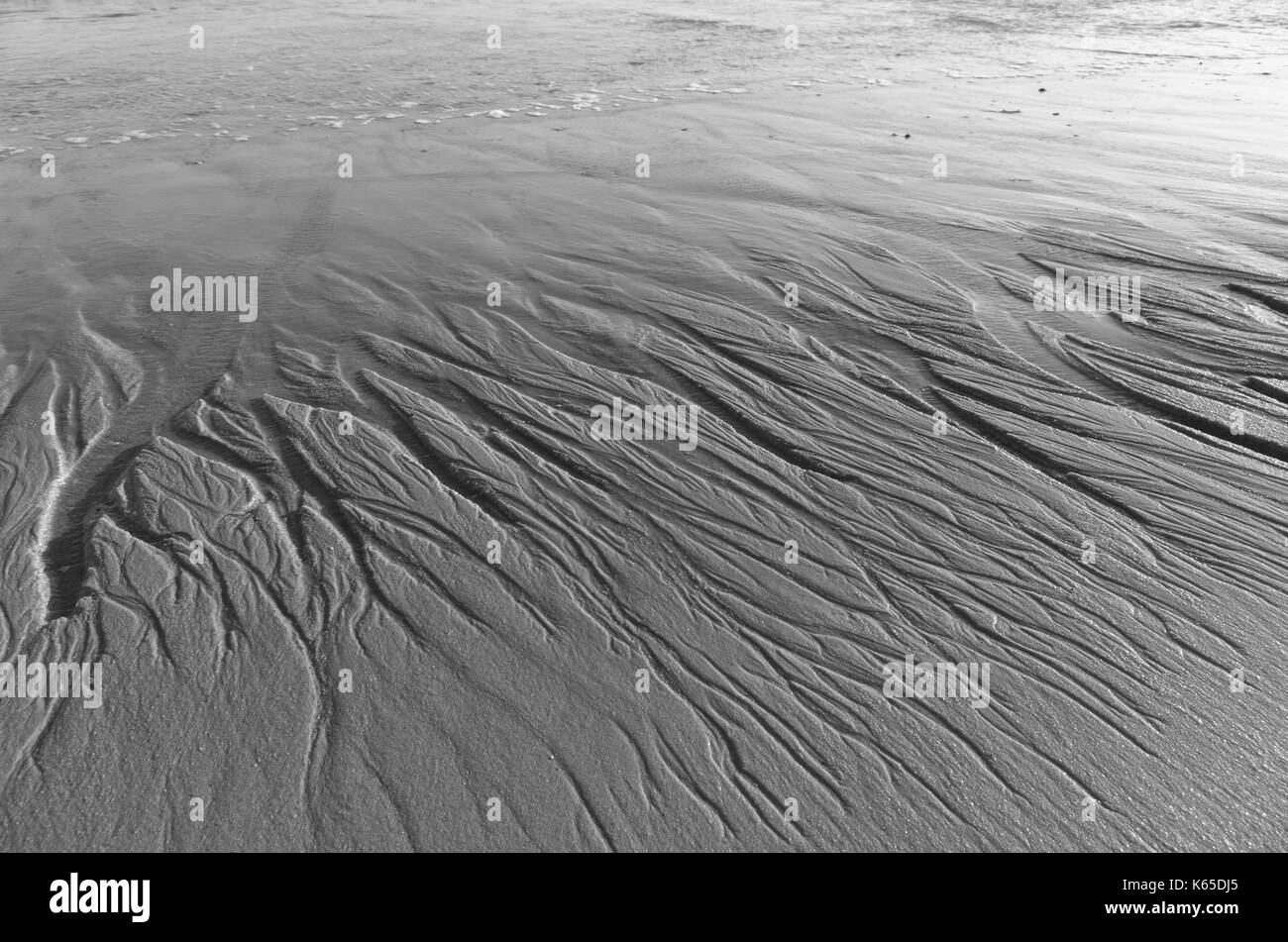 Beach sand texture formed by water. Nature backgrounds Stock Photo - Alamy