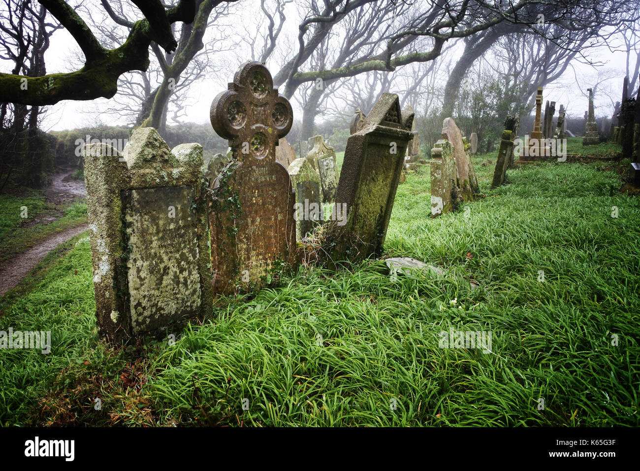 Old Churchyard, Cornwall - John Gollop Stock Photo