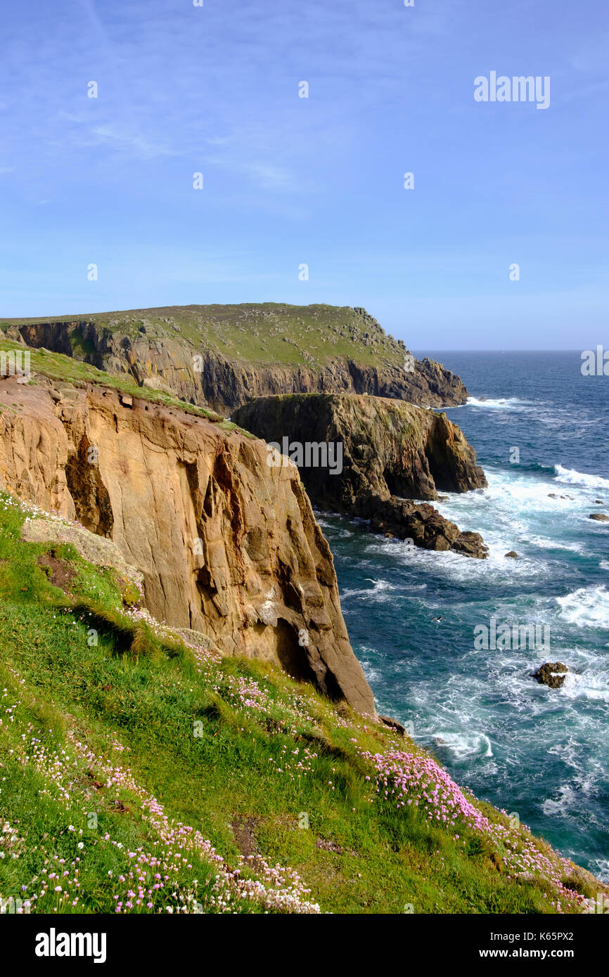 Cliffs, Land's End, Cornwall, England, Great Britain Stock Photo