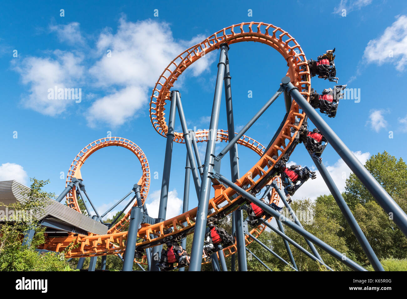 Ferris wheel and roller coaster, France Stock Photo - Alamy