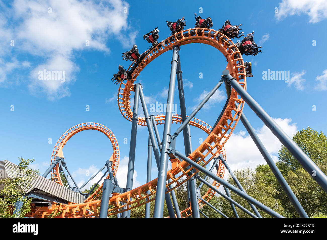Ferris wheel and roller coaster, France Stock Photo - Alamy