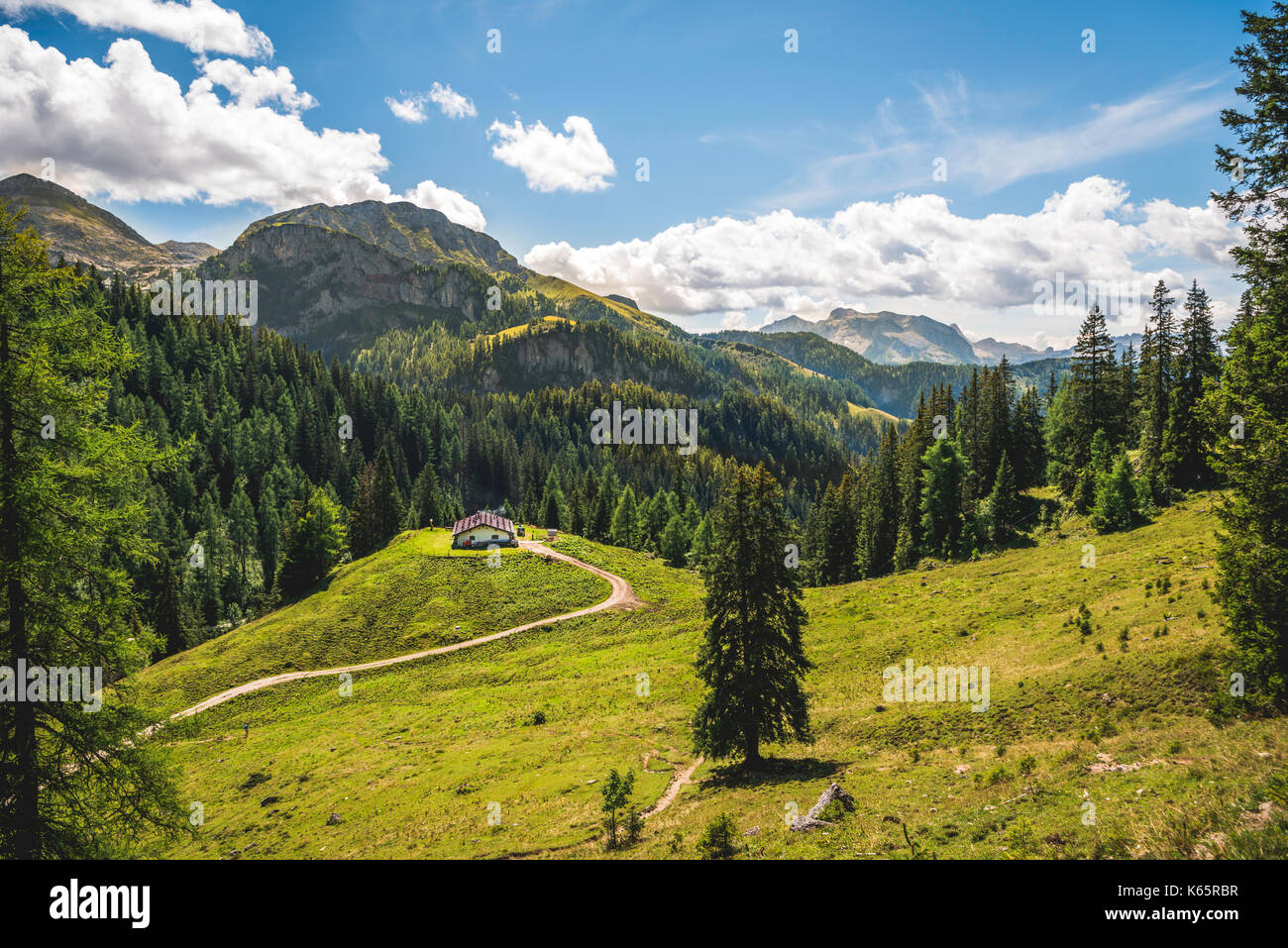 Alpine Pasture Hut Konigsberg Alm Hiking Trail To The Jenner Stock Photo Alamy