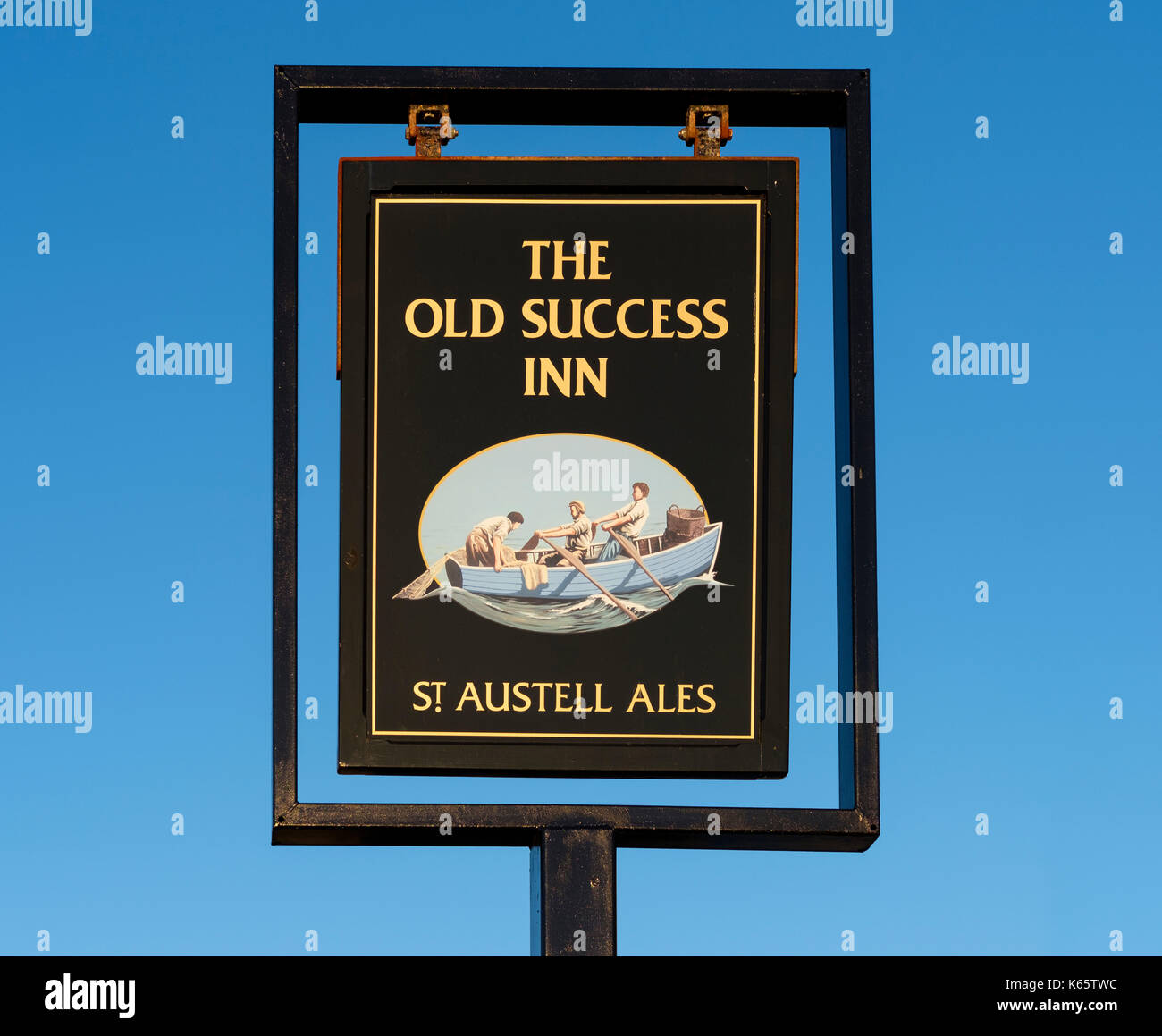 Tavern sign of Old Success Inn, St Austell Ales, Pub, Sennen Cove, Sennen, Sennen, Cornwall, England, Great Britain Stock Photo