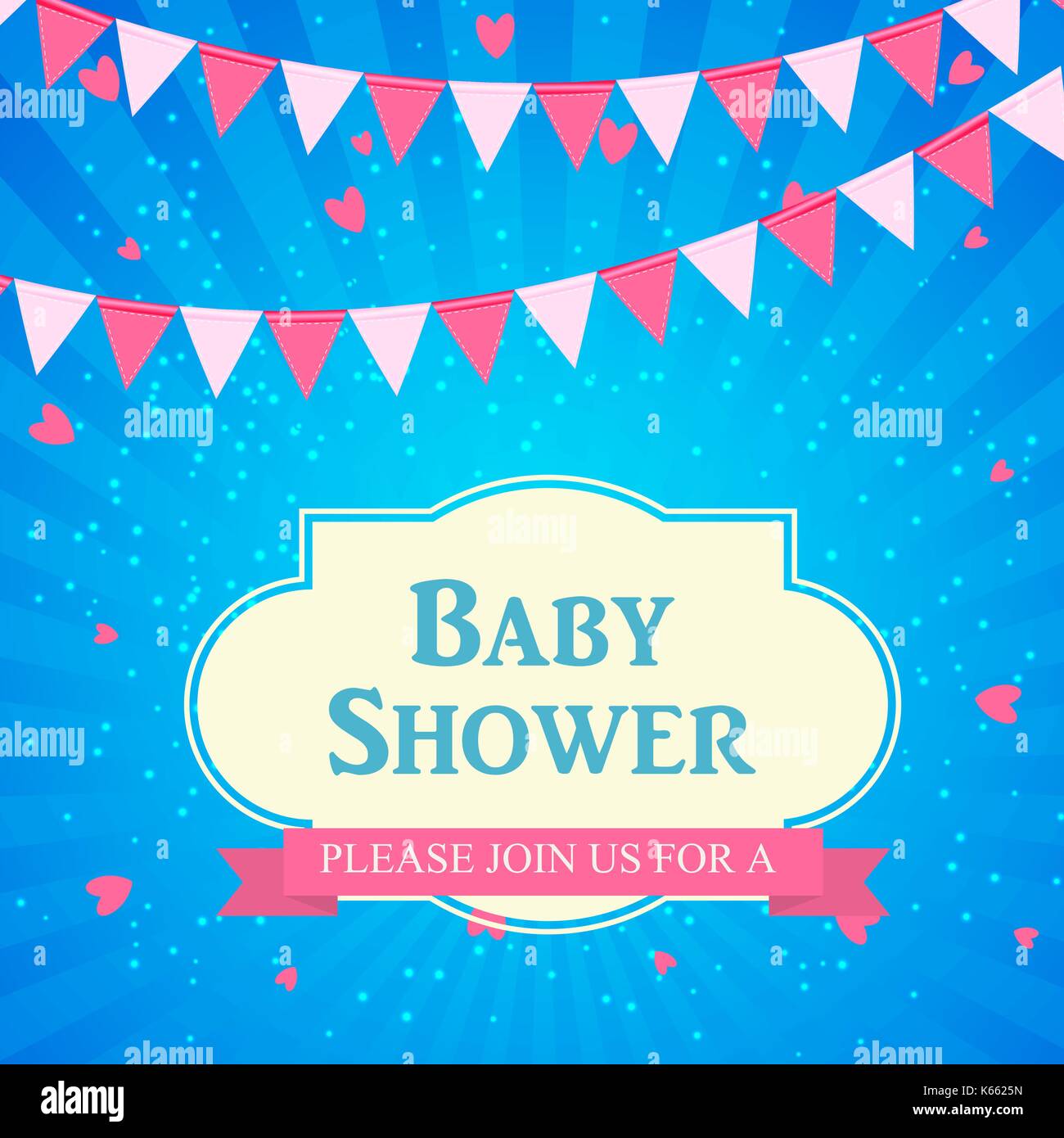 Baby Shower Invitation Vector Illustration Stock Vector