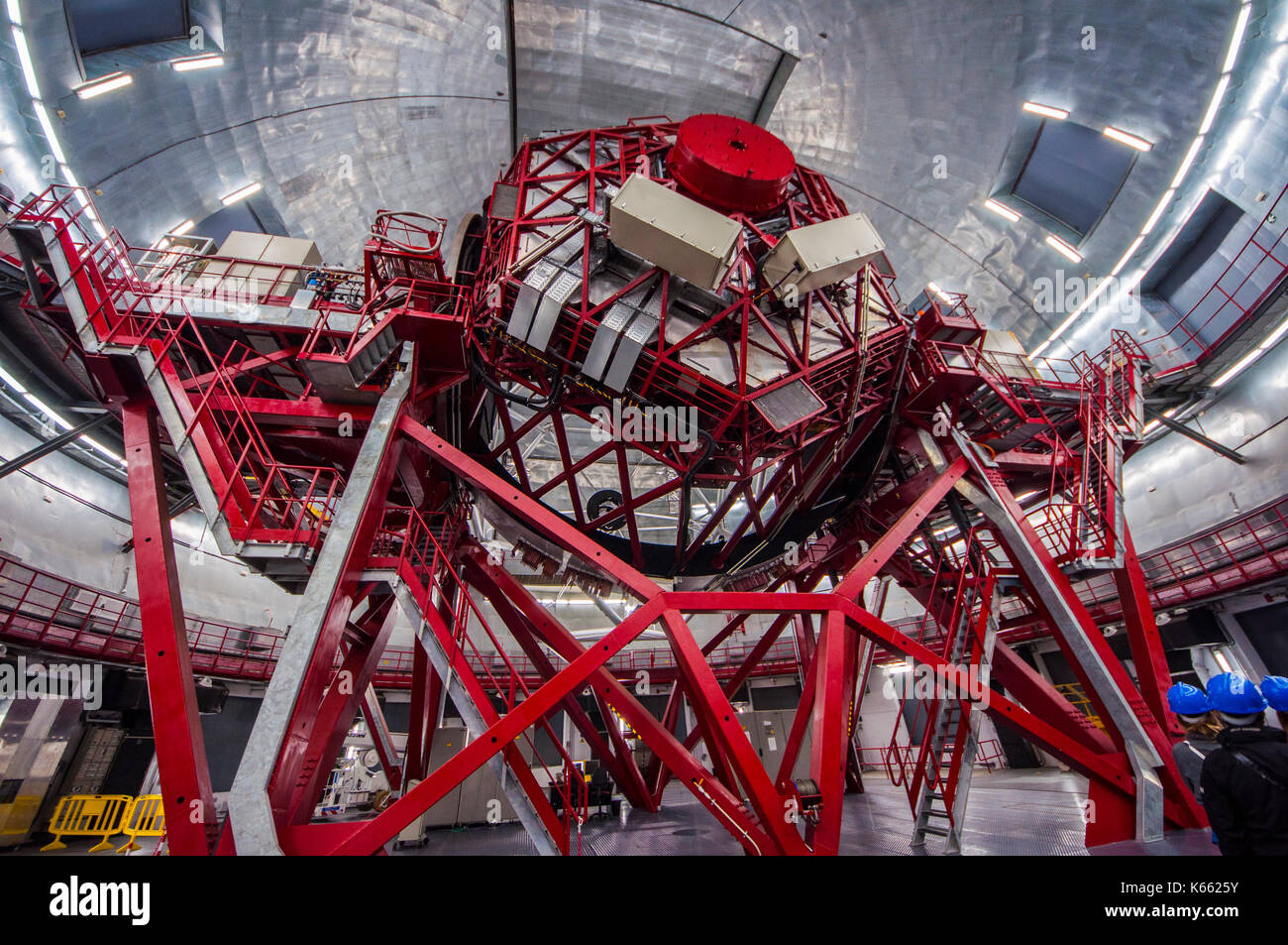 LA PALMA, SPAIN-OCTOBER 10, 2015 interior of the great canary telescope known as Gran Tecan Stock Photo