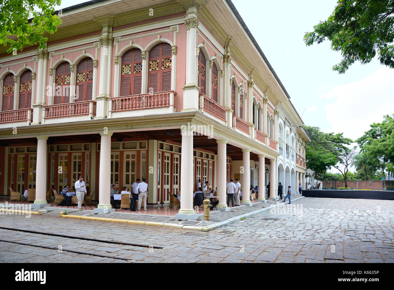 GUAYAQUIL, ECUADOR - FEBRUARY 15, 2017: Guayaquil Historical Park Pier. The Central Bank of Ecuador built the park with educational, cultural, environ Stock Photo