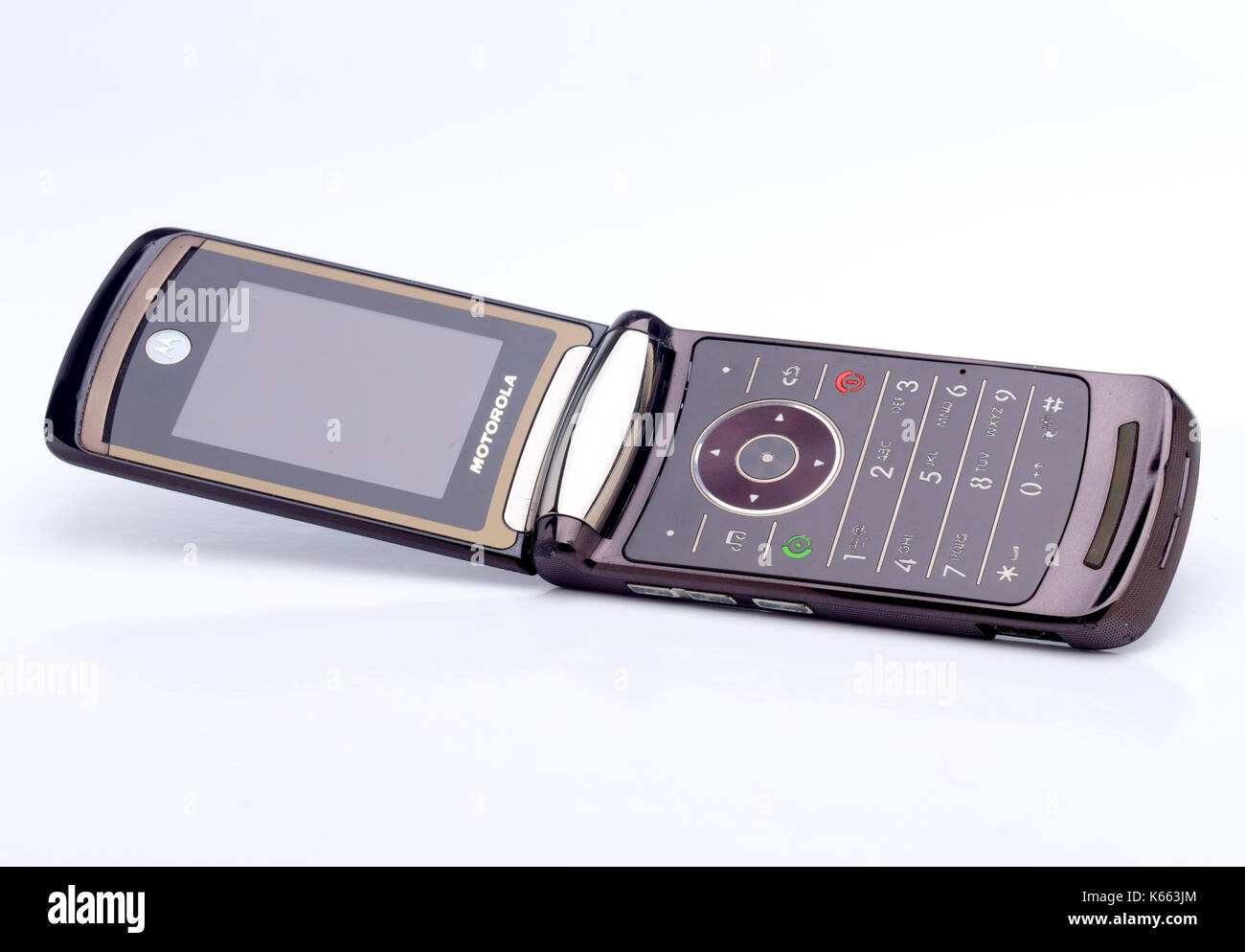 Motorola Razr 2 V9 First introduced in 2007, Motorola is an American company founded in 1928 Stock Photo