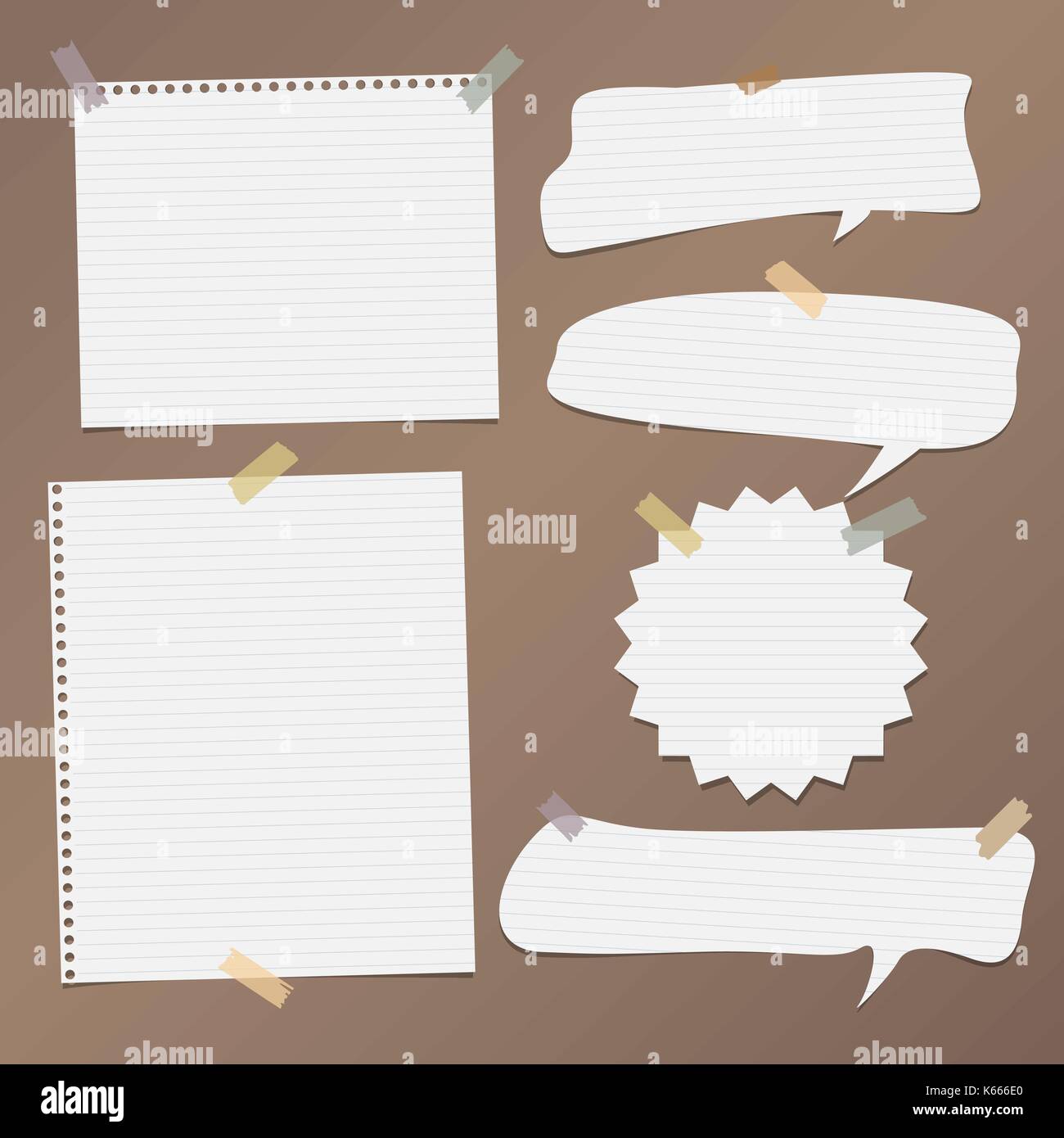 Note Notebook Bubbles White striped speech bubbles, note, copybook, notebook paper with stuck ...