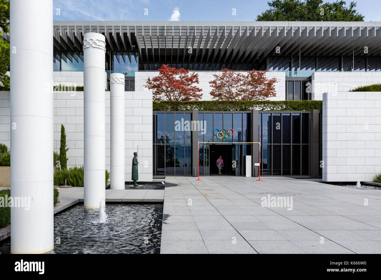 Entrance to the Olympic Museum (French: musee olympique) in Lausanne, Switzerland Stock Photo