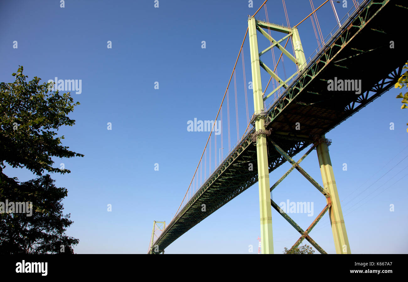 view from beside the A. Murray MacKay bridge on the Halifax side Stock Photo