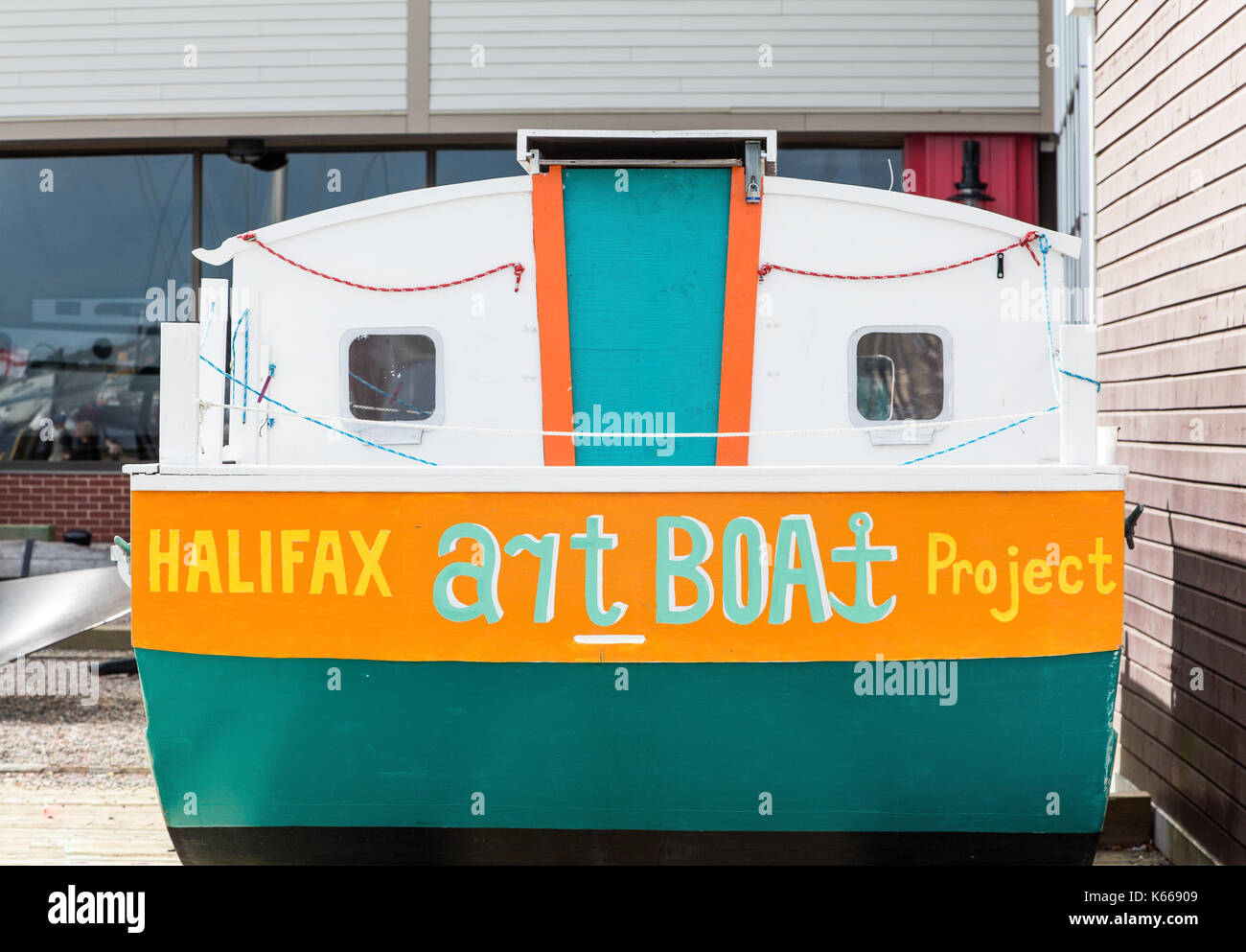 Halifax Art Boat Project on Halifax Waterfront Stock Photo Alamy