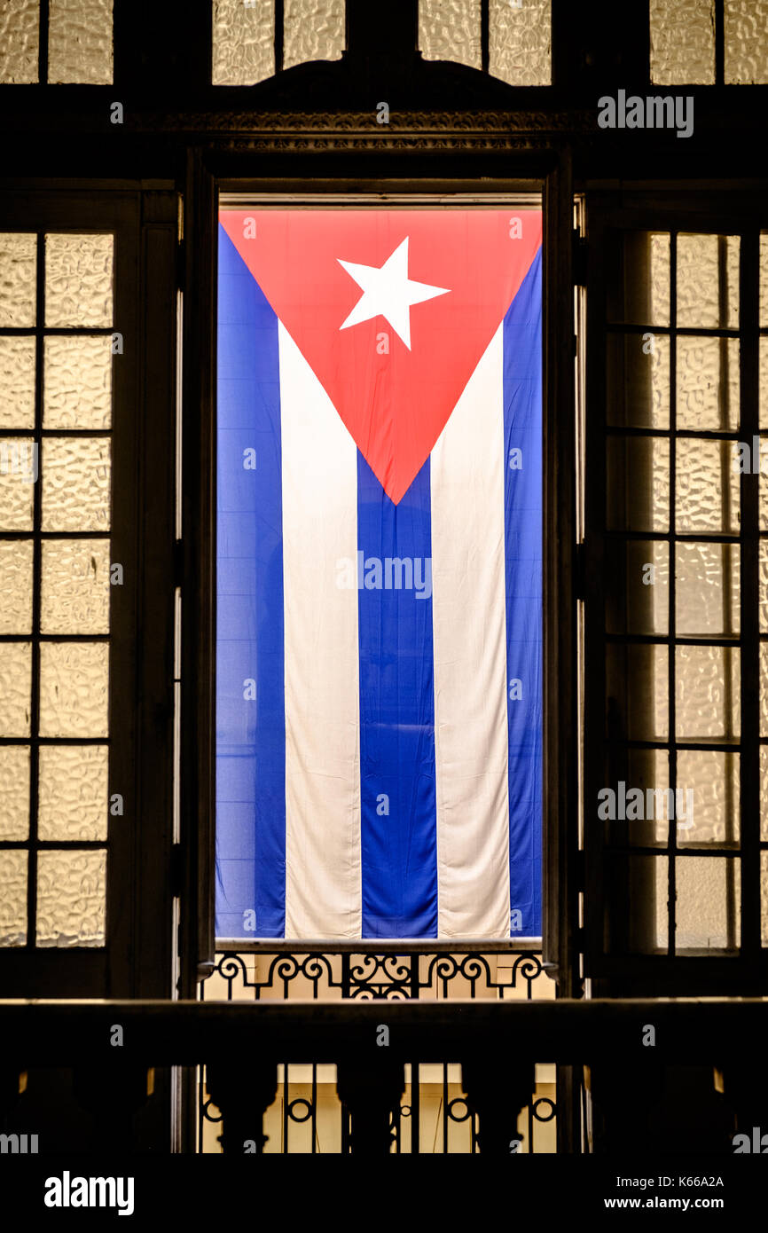 Cuban flag hanging in Stock Photo