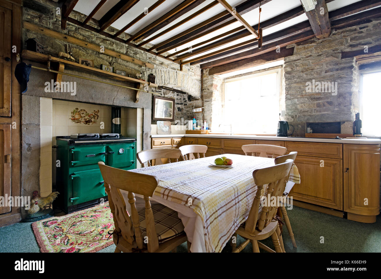 Traditional farmhouse kitchen, Derbyshire Stock Photo