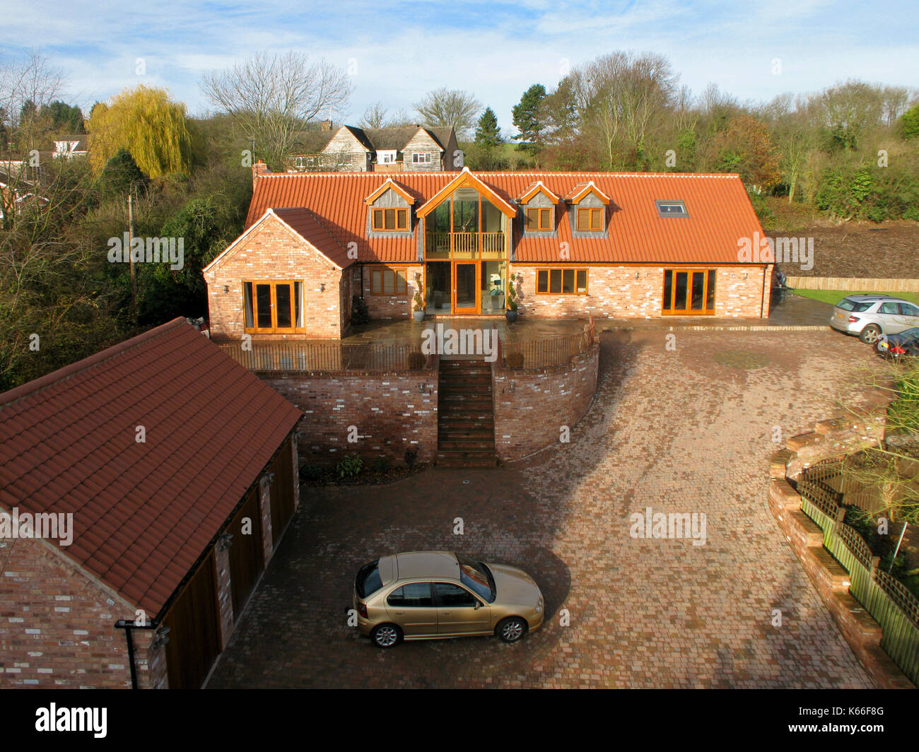 Elevated view of luxury large new build home plot Stock Photo Alamy