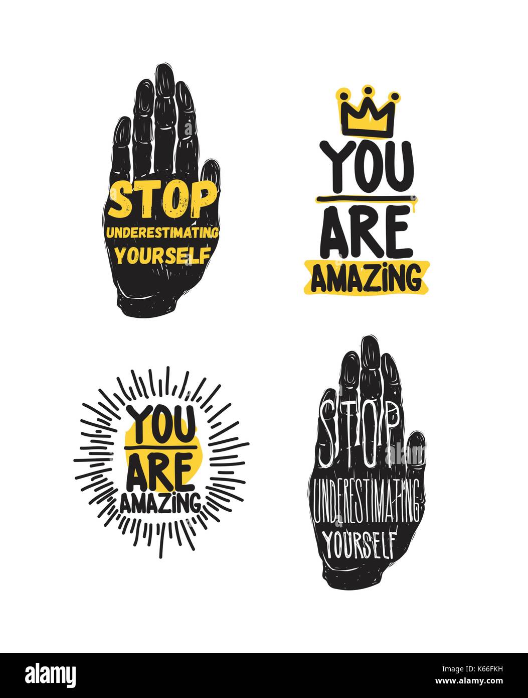 Posters Quotes Set Stock Vector Image