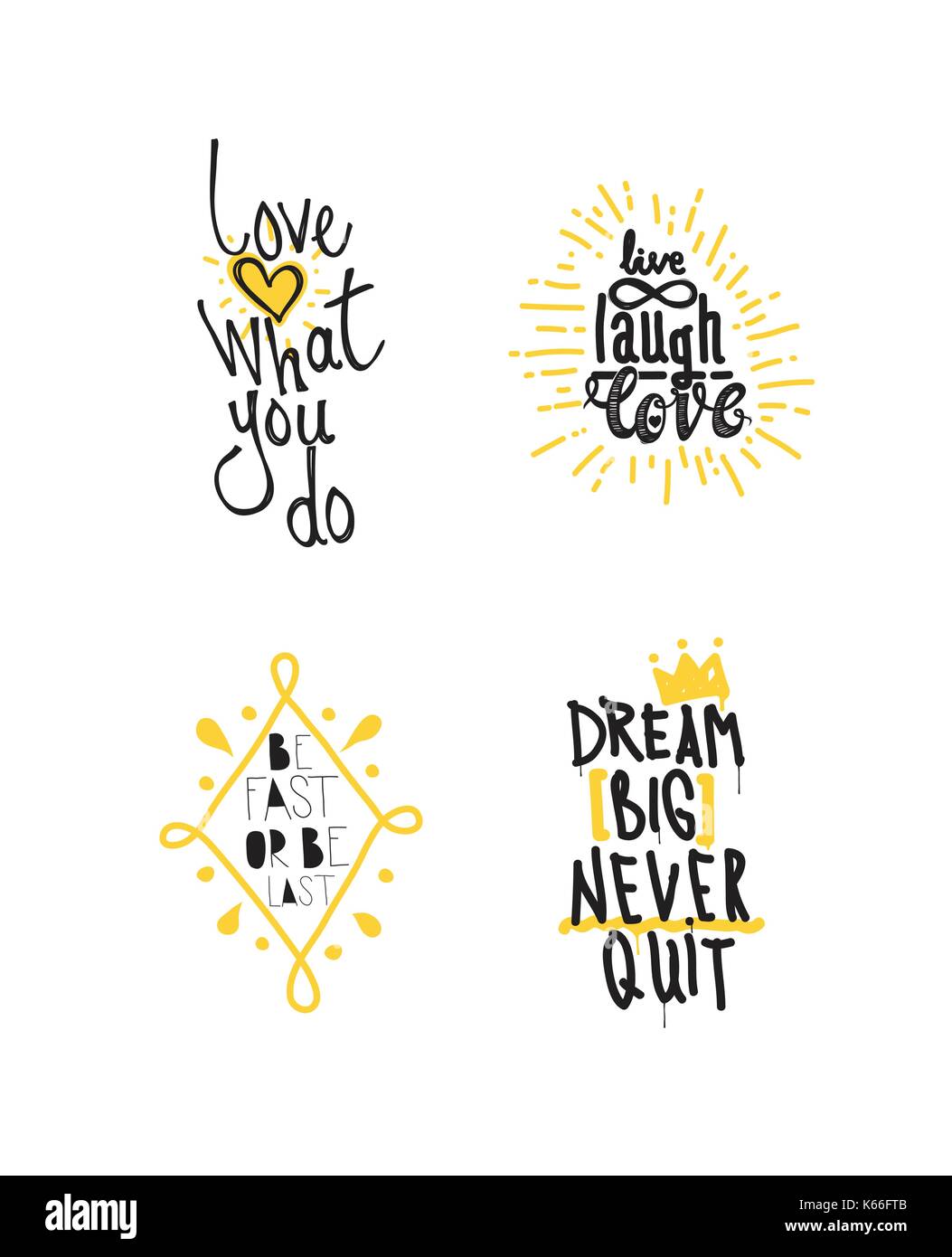 Posters Quotes Set Stock Vector Image