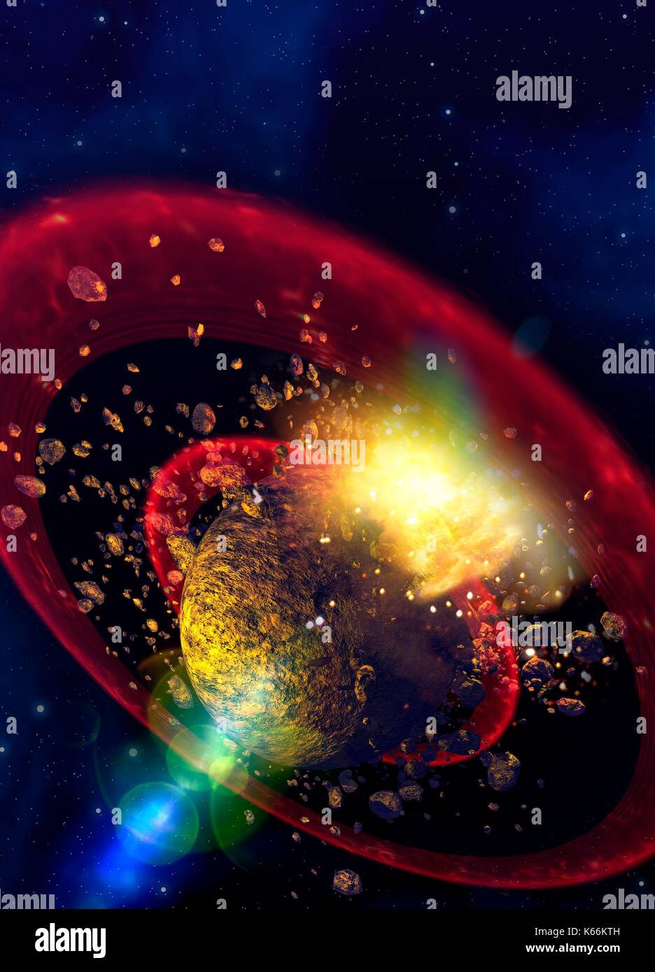 Planet exploding, illustration. Stock Photo