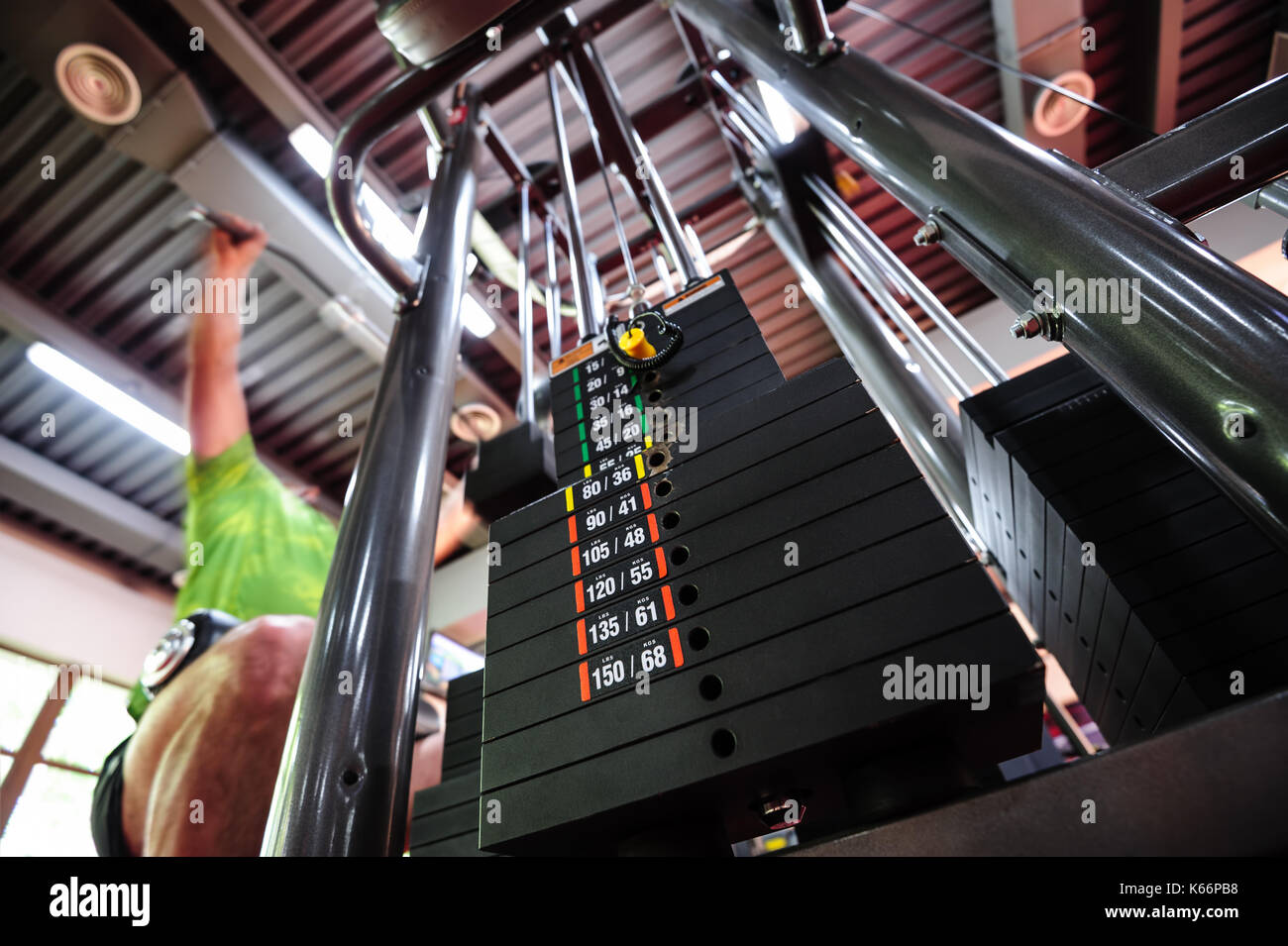 Upper traction gym machine Stock Photo Alamy