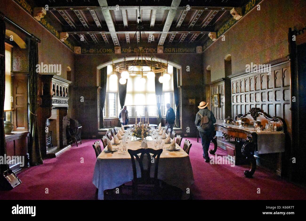 Dining Room at Knightshayes Court, a  Victorian country house near Tiverton, Devon, England, designed by William Burges for the Heathcoat-Amory family Stock Photo