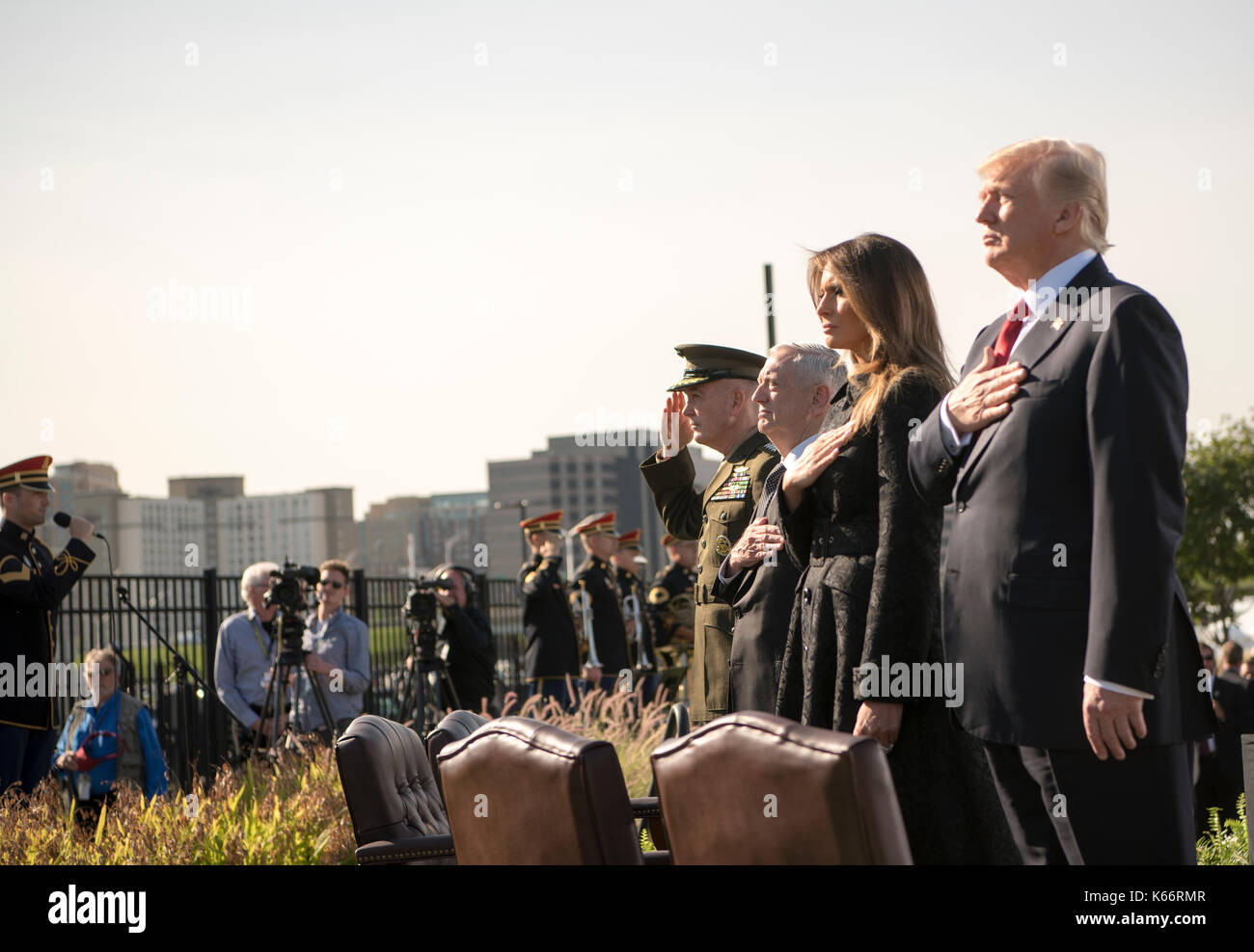 President Donald Trump at 9/11 Memorial Service. Stock Photo