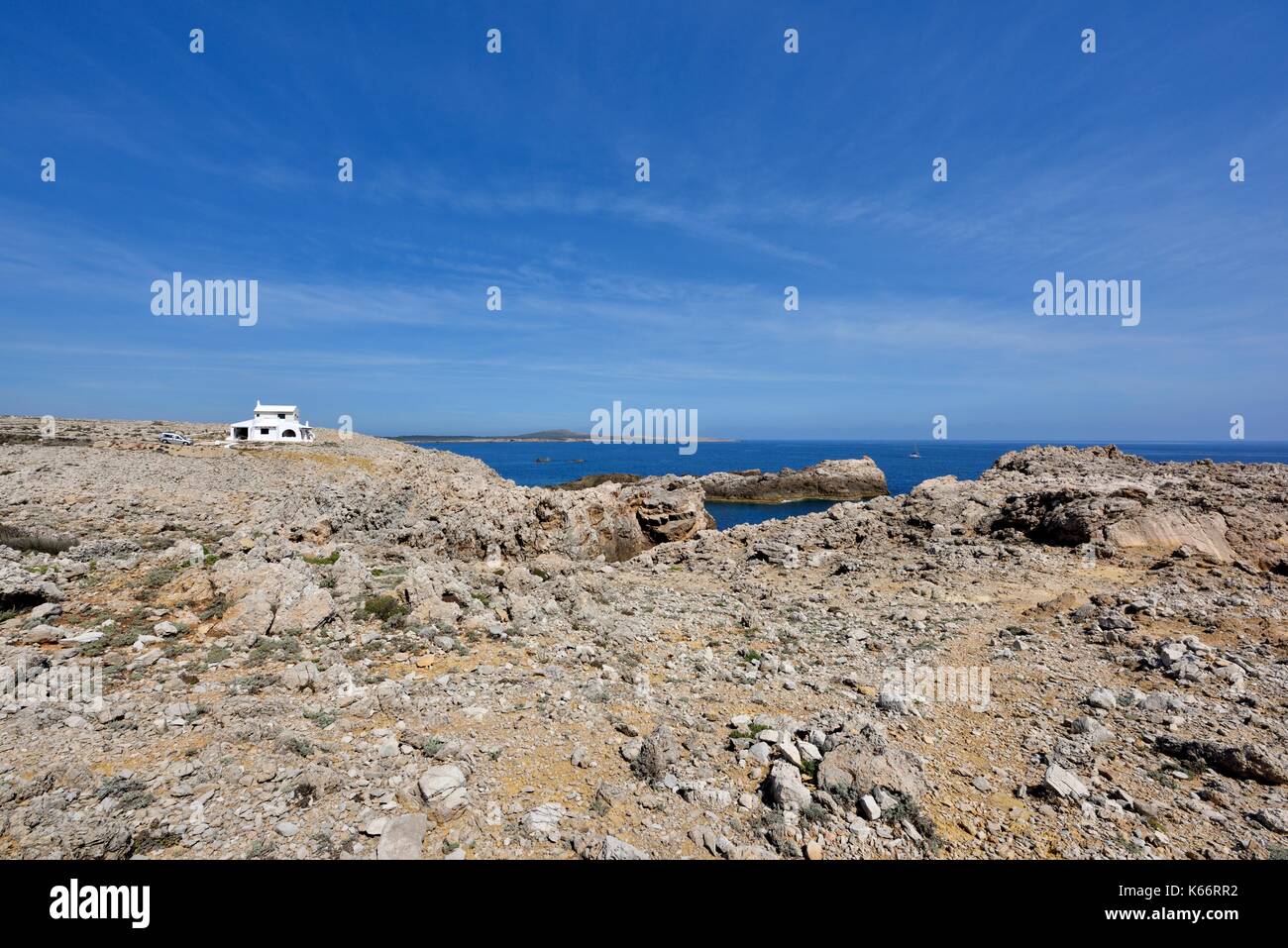 Remote holiday villa Punta Grossa Menorca Minorca Spain Stock Photo