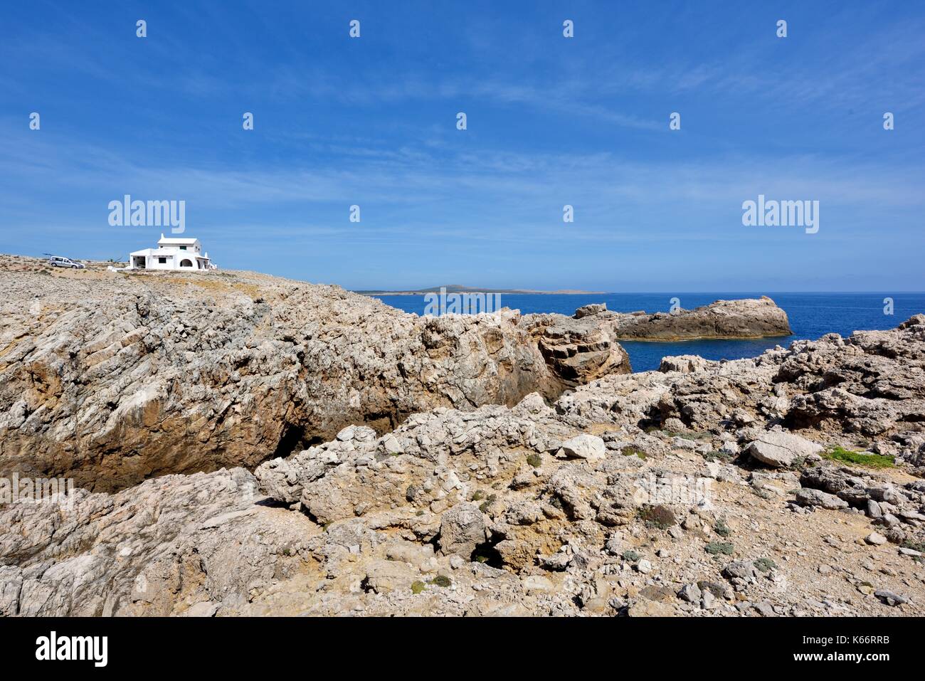 Remote holiday villa Punta Grossa Menorca Minorca Spain Stock Photo
