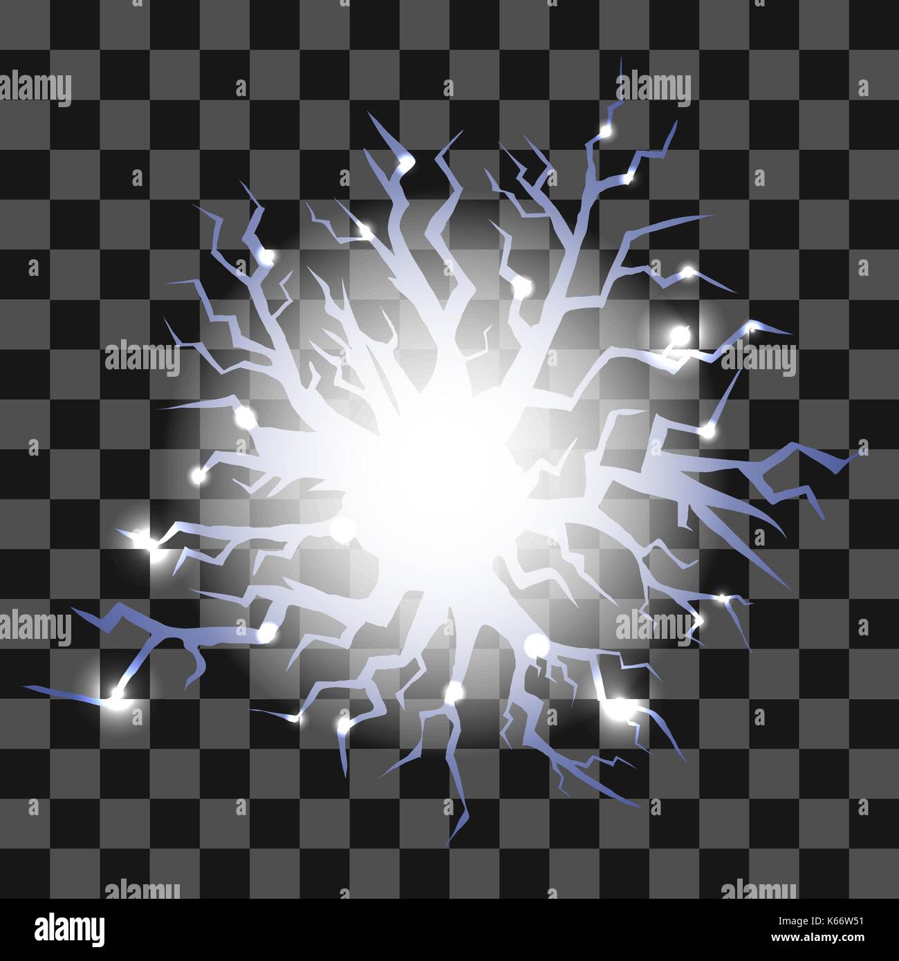 Glowing Lightning Cracks for Disaster Design Stock Vector