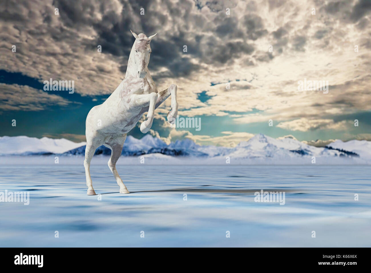 Statue of horse rearing up Stock Photo Alamy