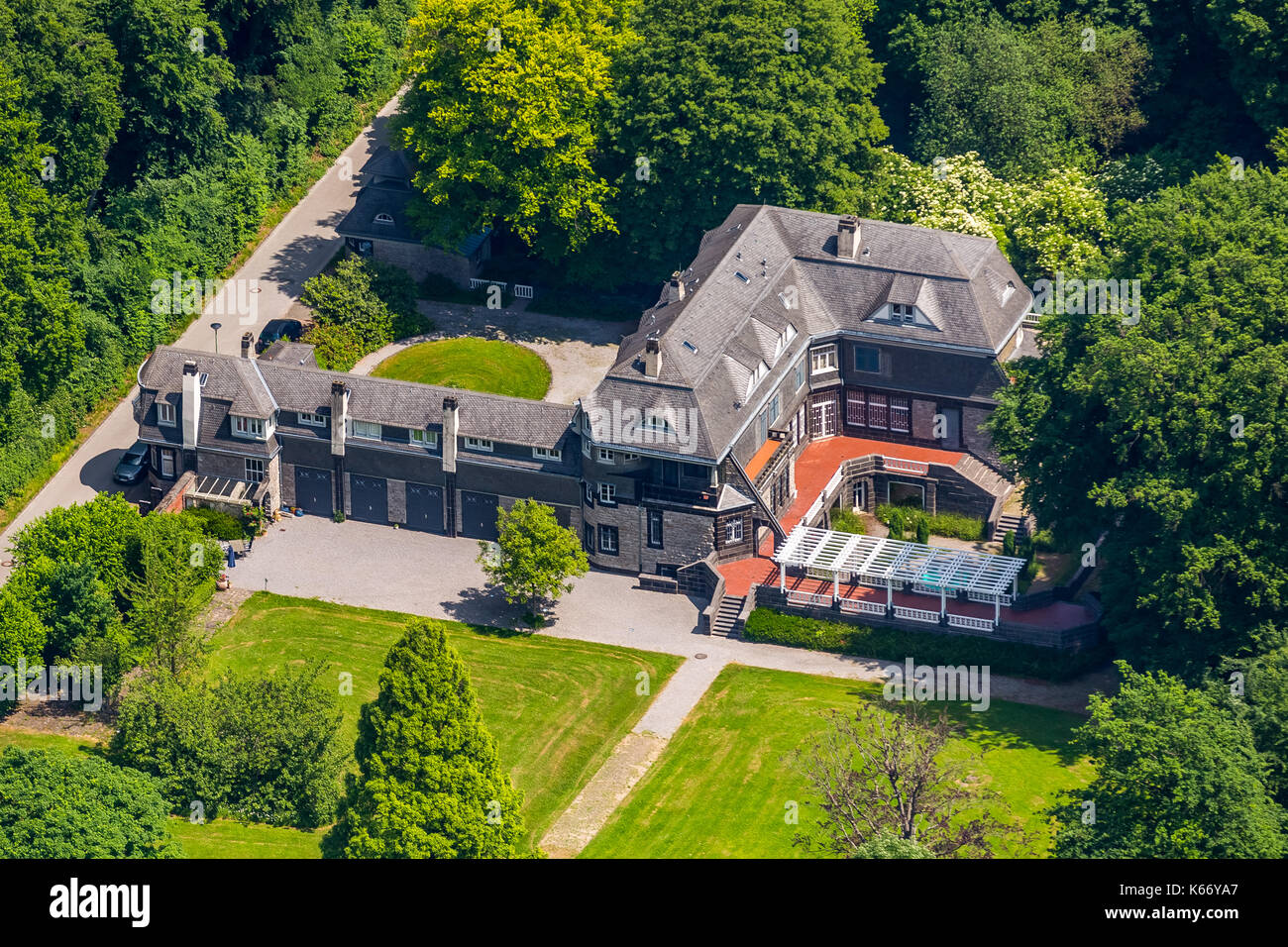 Art Nouveau villa of the Osthaus Museum Hagen, Hohenhof, headband settlement, Hagen-Emst, Hagen, Ruhr area, North Rhine-Westphalia, Germany ,, Europe, Stock Photo