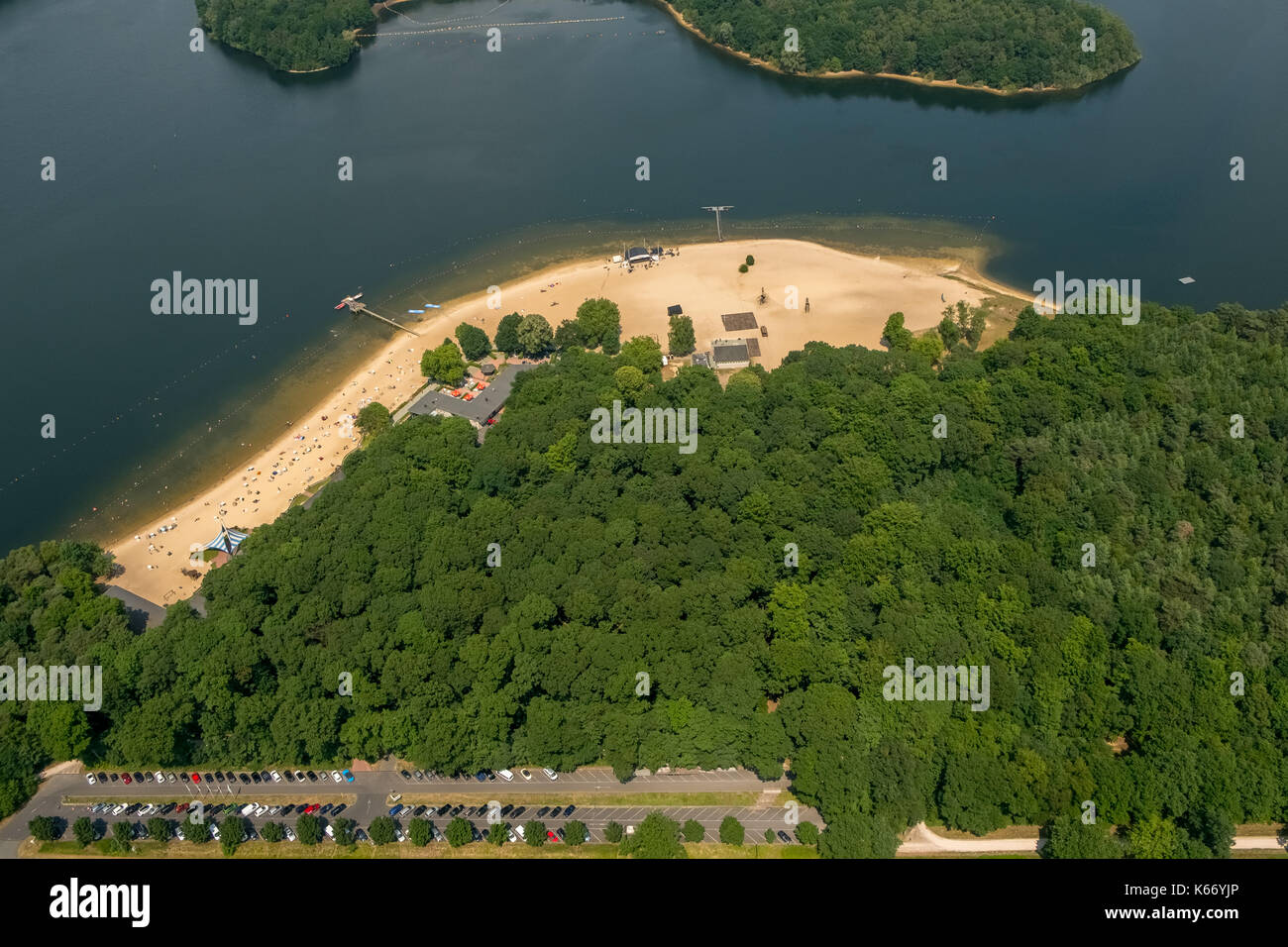 Beach Haltern reservoir, Halterner Seeterrassen, Haltern am See, Ruhr,  Nordrhein-Westfalen, Germany, Europe, Haltern am See, aerial view, aerial  photo Stock Photo - Alamy