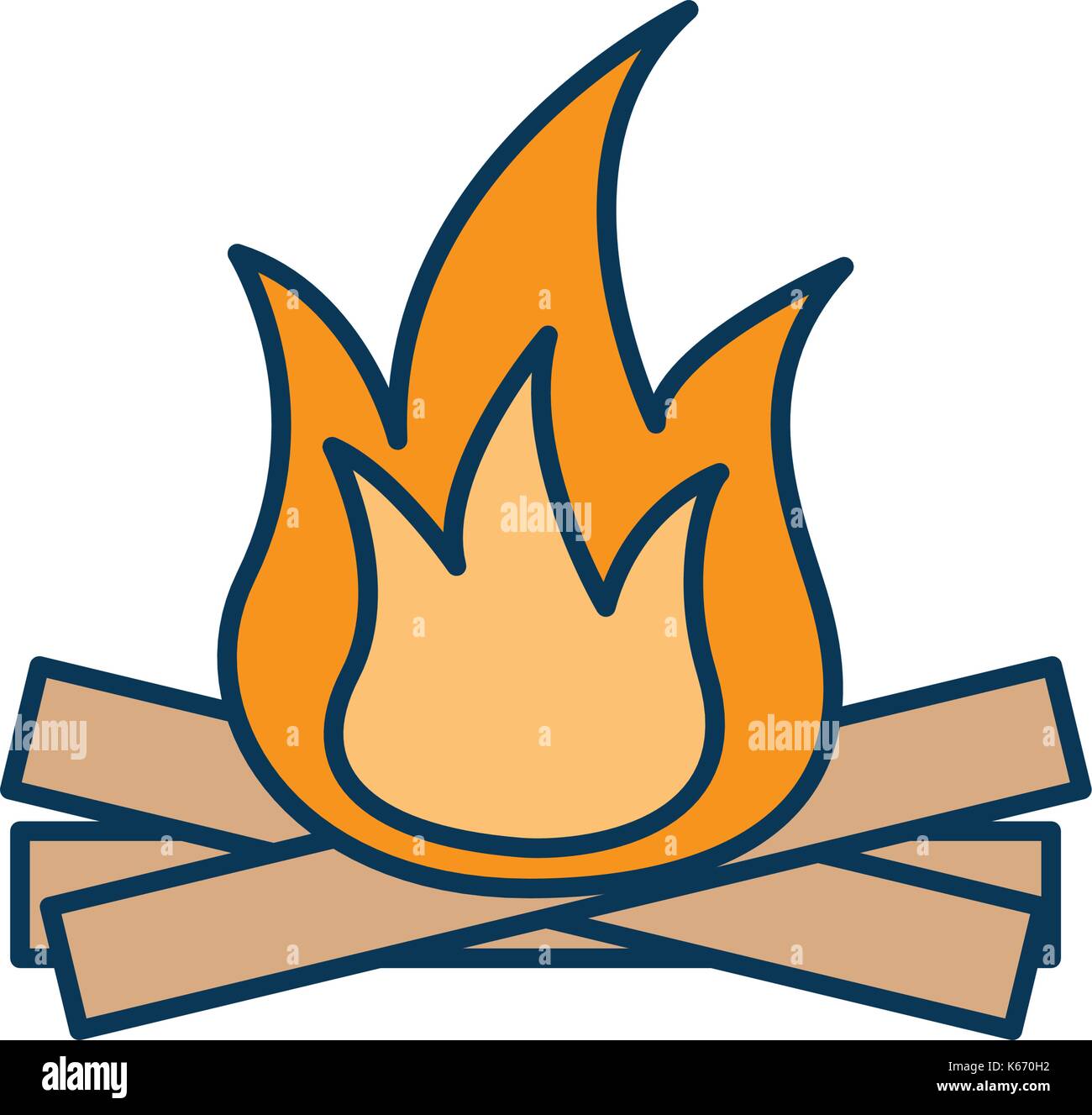 hot and warm bonfire flame wooden Stock Vector Image & Art - Alamy