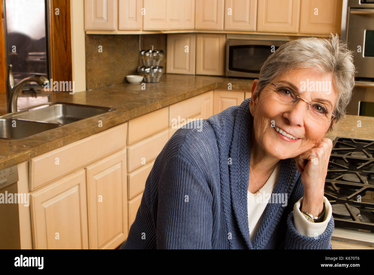 Confident mature older woman at home Stock Photo - Alamy