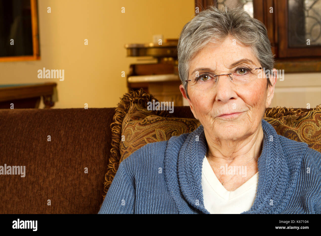 Confident mature older woman at home Stock Photo - Alamy