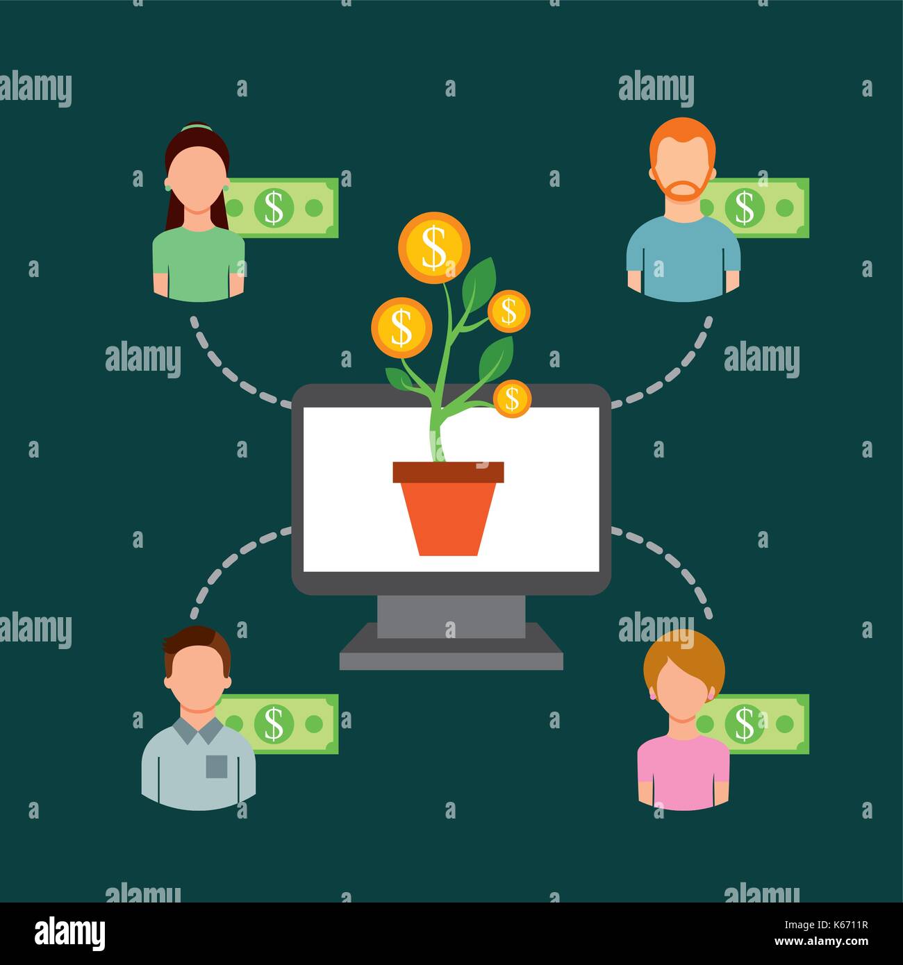 Computer contribution Stock Vector Images - Alamy