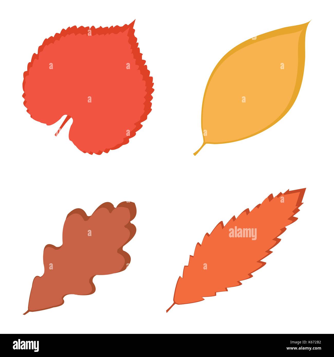 Vector illustration of color autumn leaves on white background Stock ...
