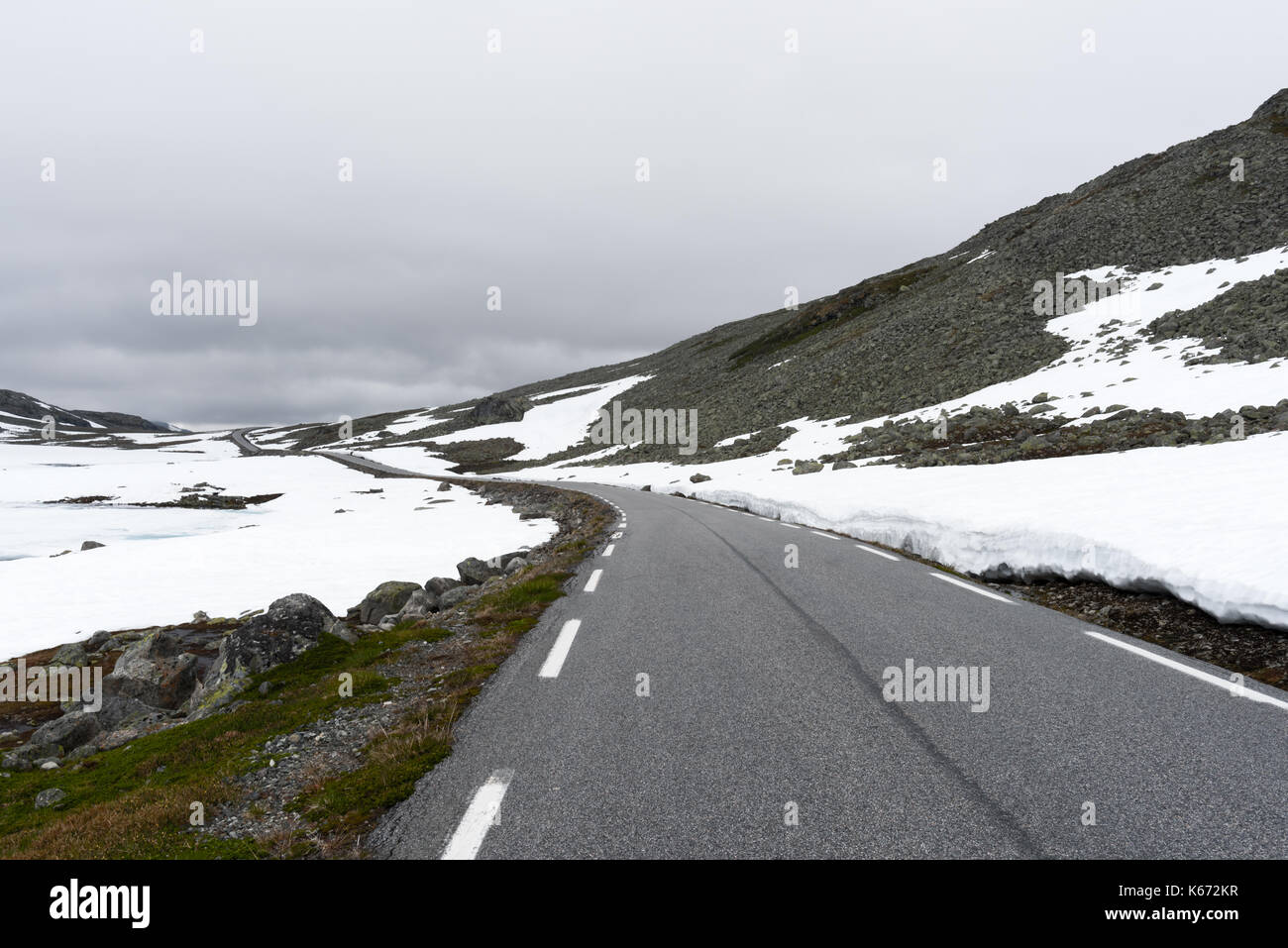 Famous Aurlandsvegen mountain road Stock Photo