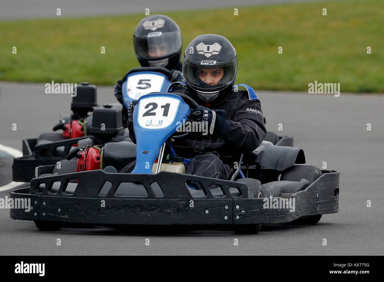 Adults race Thunderkarts, 13bhp / 390 cc race chassis karts. The karts can reach speeds in