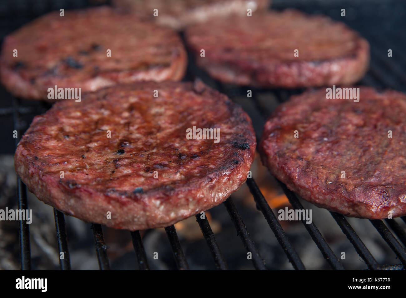 Beef or pork meat barbecue burgers for hamburger prepared grilled on ...