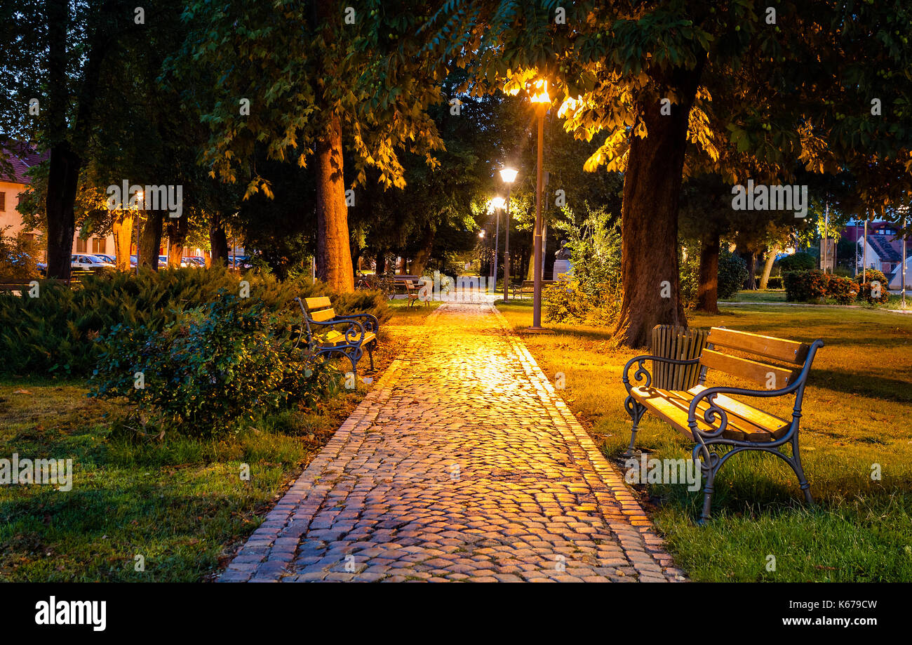 A nice park by the church in Velika Gorica, near Zagreb, Croatia Stock Photo