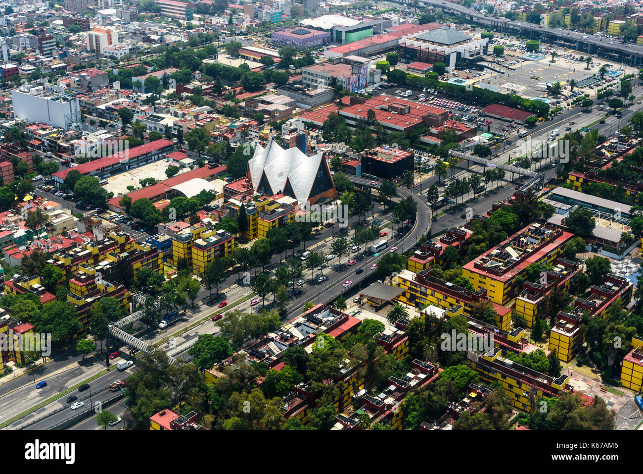 Aerial Photos over Mexico from a flight between Puerto Escondido to Mexico City on July 13, 2017. Stock Photo