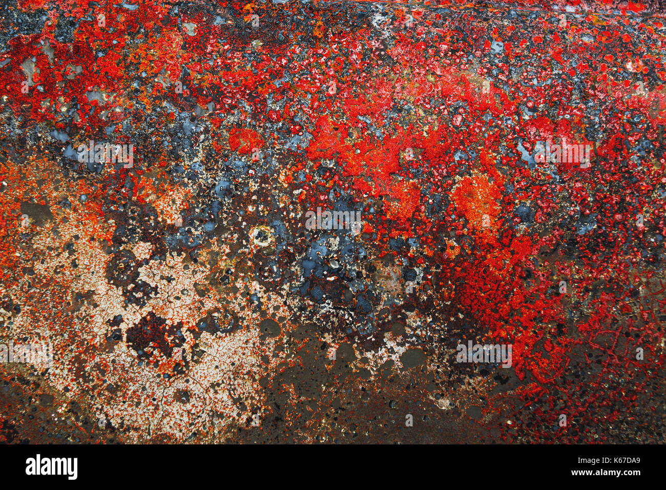 Abstract of metal covered in paint and rust Stock Photo