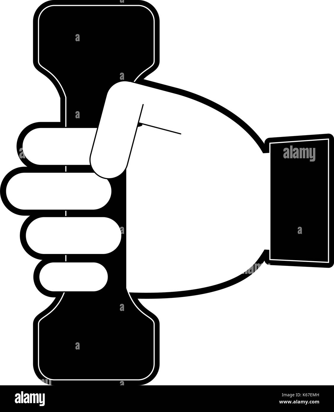 hand holding dumbbell fitness related icon image Stock Vector Image ...