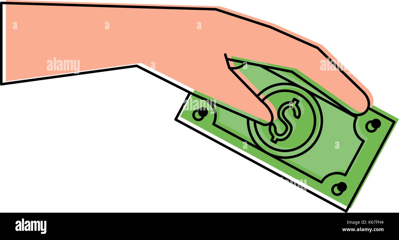 hand holding dollar bill money related icon image Stock Vector Image ...